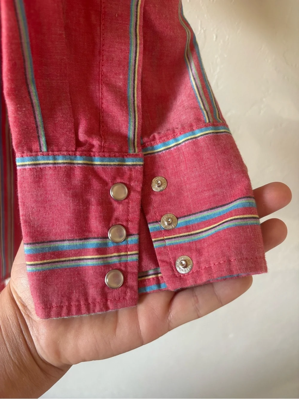 Wrangler Red Striped Casual Button Down Shirt